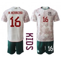 Otroški Nogometni dresi Mehika Hector Herrera #16 Gostujoči SP 2022 Kratek Rokav (+ Kratke hlače)